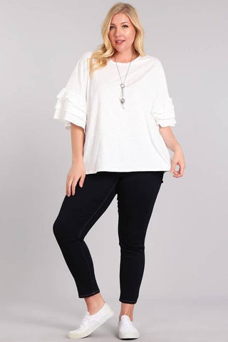 Plus Size Ruffle Sleeve Top