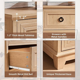 ShipItFurniture - Farmhouse Style 5 Drawer Dresser 42 Inch Tall Rustic Finish