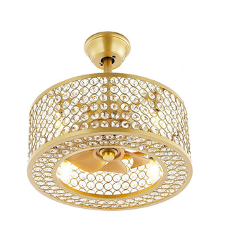 Brio Lighting - Ceiling Fan 18" Modern Gold 8-Blade 4-Light Fandelier