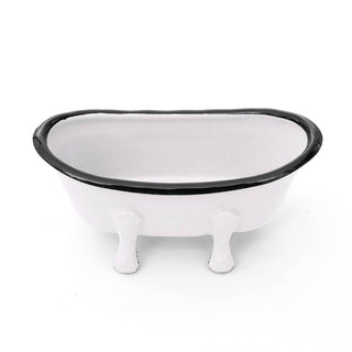 Farmhouse White Metal Bathtub Soap Dish