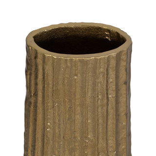 Sagebrook Home - Metal Ribbed Textured Finish Floor Vase - Gold, 58 in.