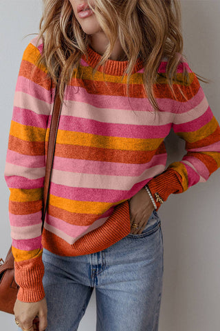 Robin Striped Sweater: Gray Stripe / S