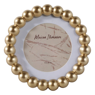 Sagebrook Home - Photo Frame - Gold Glass Elegant Matted Beaded, 6x6 in.