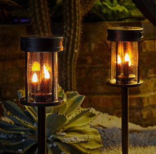 OutdoorSolarOutlet - Solar Flickering Candle Lantern Outdoor Garden Stake Lights