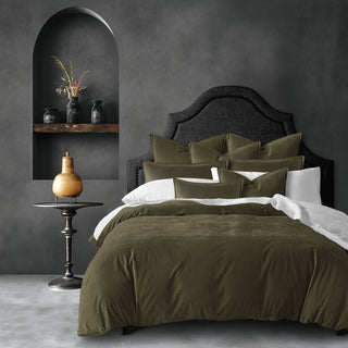 Velvet Olive Coverlet Set - 6ix Tailors Fine Linens
