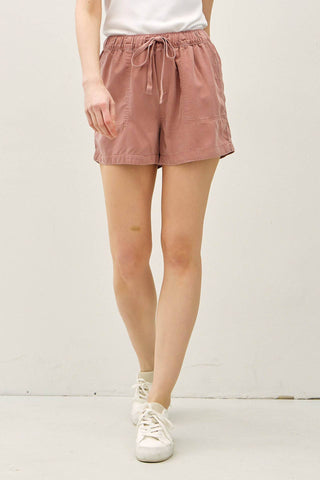 HIGH RISE PULL ON TENCEL SHORT