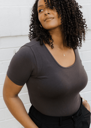ELIETIAN - Short Sleeve Top - Curvy Fit - Just Believe Boutique