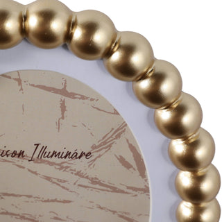 Sagebrook Home - Photo Frame - Gold Glass Matted Round Beaded, 7x9 in.