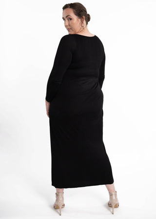 Long Sleeve Maxi Dress: Black