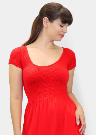 Knee Length Cap Sleeve Dress