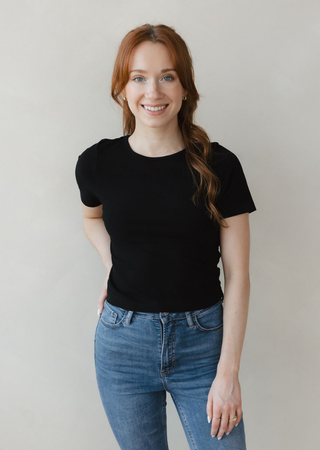 ELIETIAN - Short Sleeve Waist Length Top