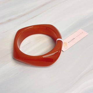 Modern Retro Sculpted Square Resin Bangle