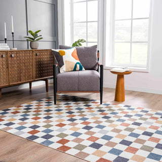 Hauteloom Alie Colorful Checkered Washable Rug