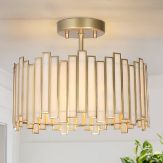 Belles Lighting - Hemaal 3-Light Drum Semi-Flush Ceiling Light