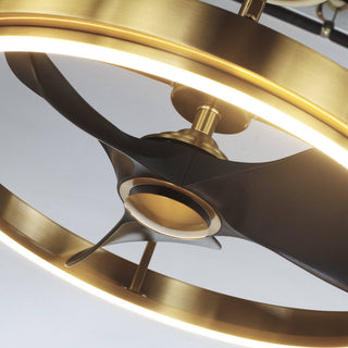 Brio Lighting - Ceiling Fan Modern LED BreezeLite 27" Copper Mount Caged