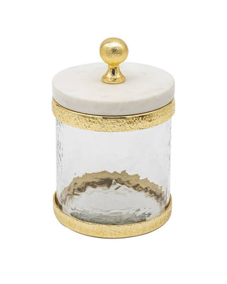 Godinger - Marble/Glass Canister with Gold Band