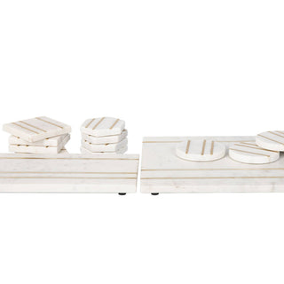 Godinger - Marble Square Inlay Coaster Set