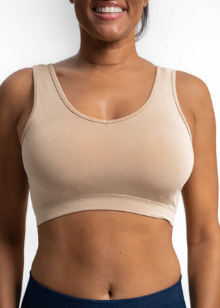 V-Neck Bra: TAN