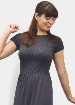 Knee Length Cap Sleeve Dress