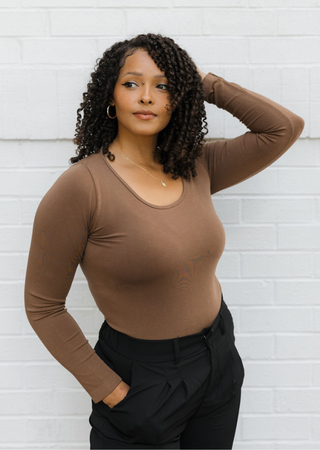 Reversible Long Sleeve - Curvy Fit: Toffee