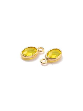 The Charm Bar Company - Gold Oval Framed Glass Charms - Assorted