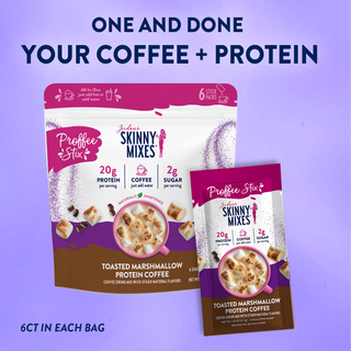 Jordan's Skinny Mixes Proffee Stix toasted marshmallow protein coffee drink mix pack with single stick pouch