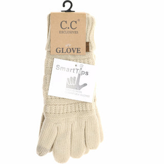 Solid Cable Knit CC Gloves