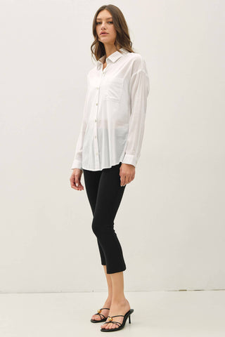 COTTON BLEND LIGHT WEIGHT OVERSIZED CLASSIC SHIRT
