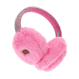 Faux Fur Rhineston Band Earmuff - Just Believe Boutique