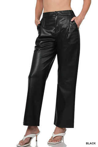 Faux Leather High Waisted Pants - Just Believe Boutique
