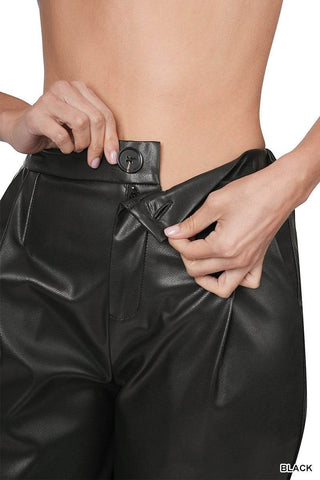 Faux Leather High Waisted Pants - Just Believe Boutique
