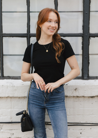 ELIETIAN - Short Sleeve Waist Length Top