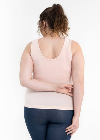 Built-In-Bra Tank - Curvy Fit: Tan