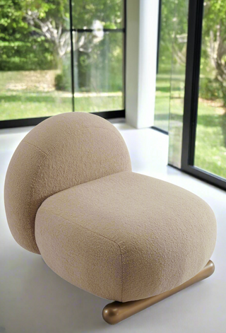Statements by J - Pasha Shearling Latte Lounge Chair, Cozy Accent Chair
