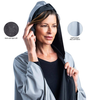 RainCaper - Black & Pewter Grey Reversible Rain & Travel Cape