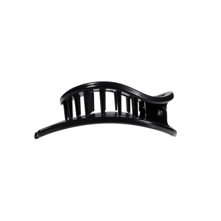 TELETIES jet black half-circle hair clip with long ridged teeth and hinge