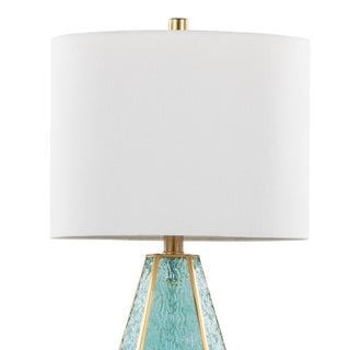 LumiSource Geo Rain Glass Table Lamp Set in Gold