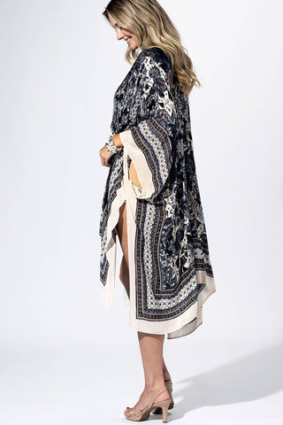 Indigo Bandana Border Kimono