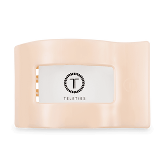 Flat Rectangle Hair Clip | Large | Almond Beige - Just Believe Boutique