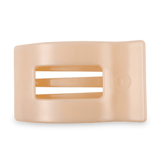 Flat Rectangle Hair Clip | Large | Almond Beige - Just Believe Boutique