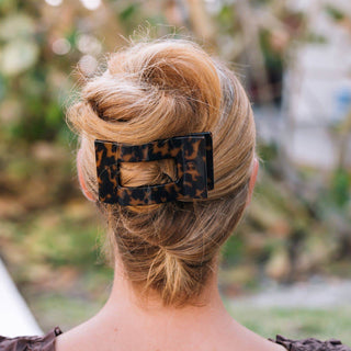 Flat Rectangle Hair Clip | Large | Tortoise - Just Believe Boutique