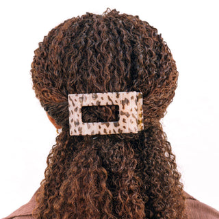 Flat Rectangle Hair Clip | Medium | Blonde Tortoise - Just Believe Boutique