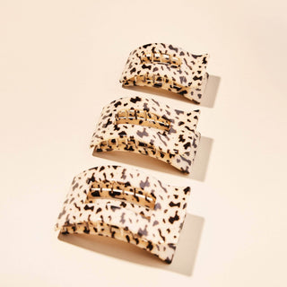 Flat Rectangle Hair Clip | Medium | Blonde Tortoise - Just Believe Boutique
