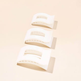 Flat Rectangle Hair Clip | Medium | Coconut White - Just Believe Boutique