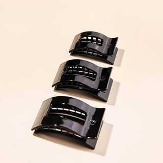 Flat Rectangle Hair Clip | Small | Jet Black - Just Believe Boutique
