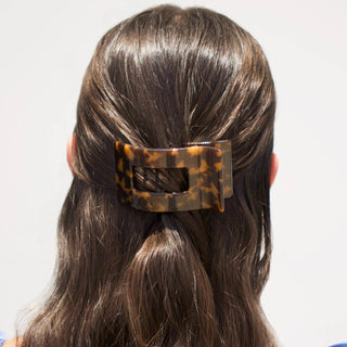 Flat Rectangle Hair Clip | Small | Tortoise - Just Believe Boutique