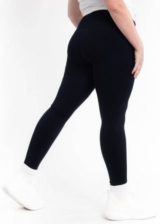 Fleece Lined Leggings - Curvy Fit: Charcoal - Just Believe Boutique
