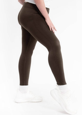 Fleece Lined Leggings - Curvy Fit: Navy - Just Believe Boutique
