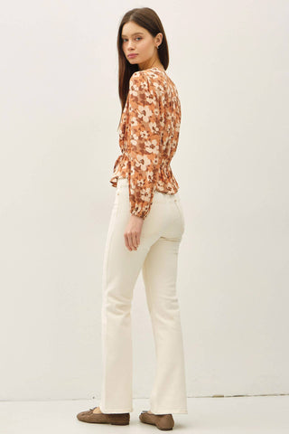 Floral Peplum Boho Top - Just Believe Boutique