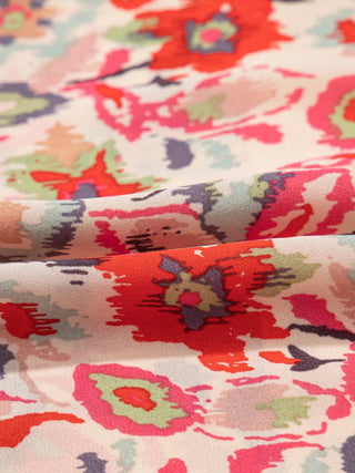Floral Print Frilled Neck Puff Sleeve High Waist Dress - Just Believe Boutique